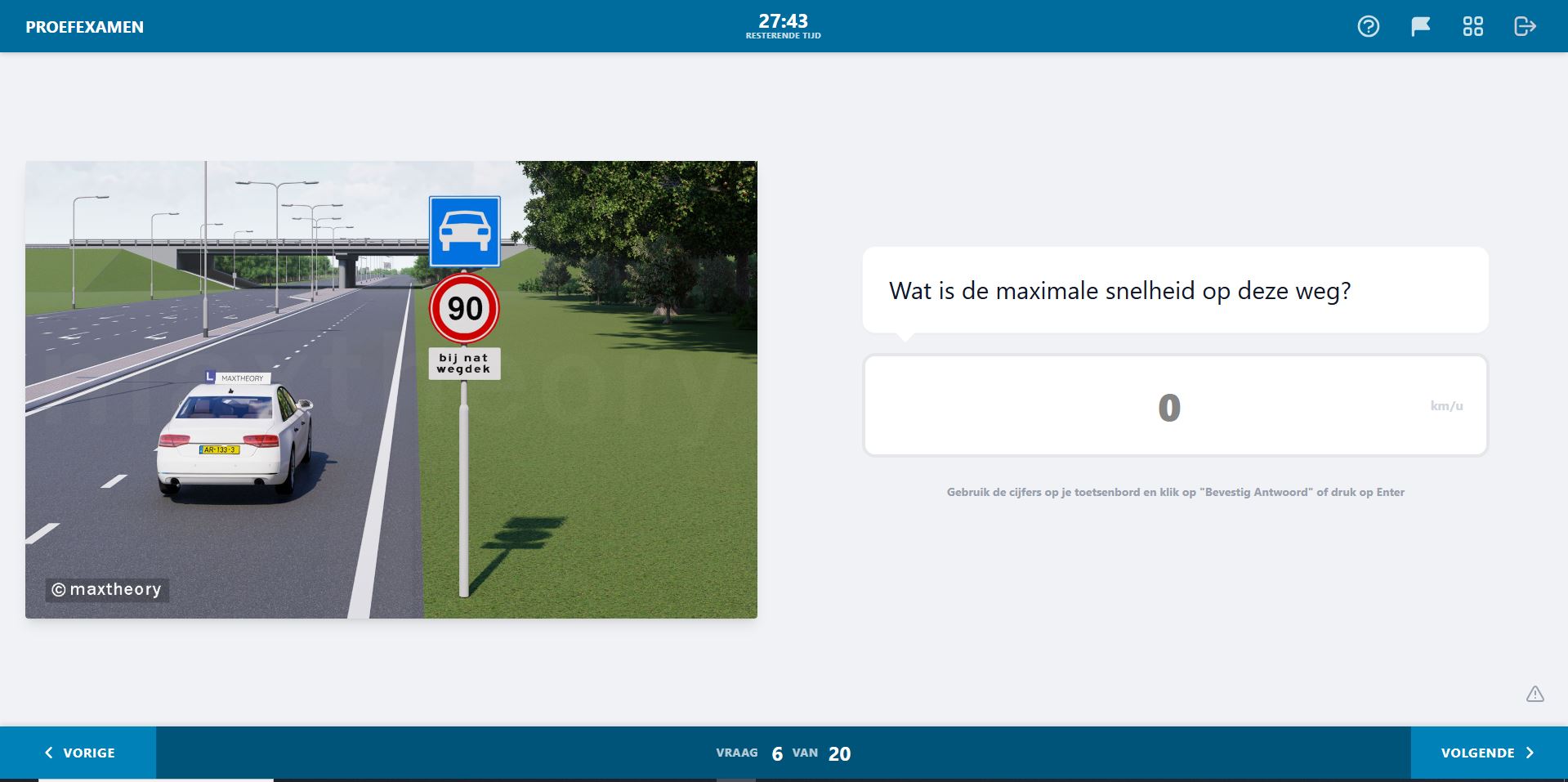 invulvraag theorie examen